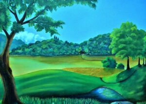 Meadow Scene in Oil (Art Wiork)