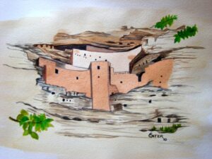 Watercolor of Montezuma's Castle National Monument (Art Work)